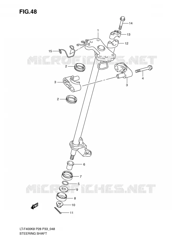COLONNE DE DIRECTION Suzuki QUAD 400 KINGQUAD 2010  LT-F400L0(P28/P33)