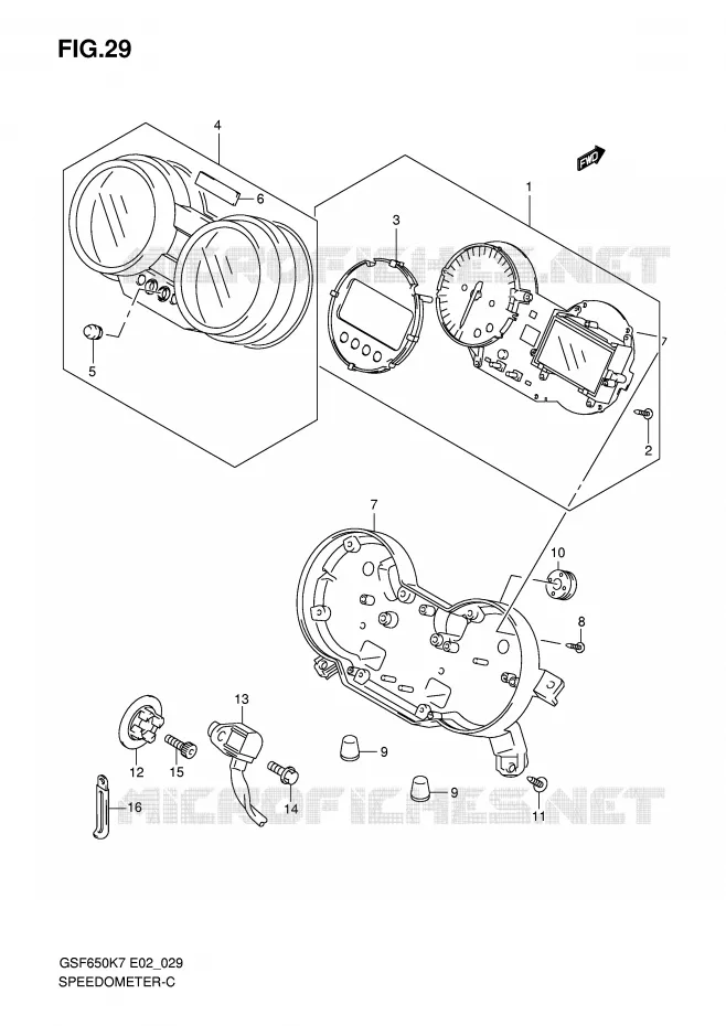 COMPTEUR (GSF650SK7/SK8/SUK7/SUK8) Suzuki MOTO 650 BANDIT 2008  GSF650UAK8(E2)