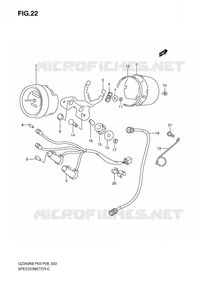 COMPTEUR Suzuki MOTO 250 MARAUDER 2008  GZ250K8(P3)