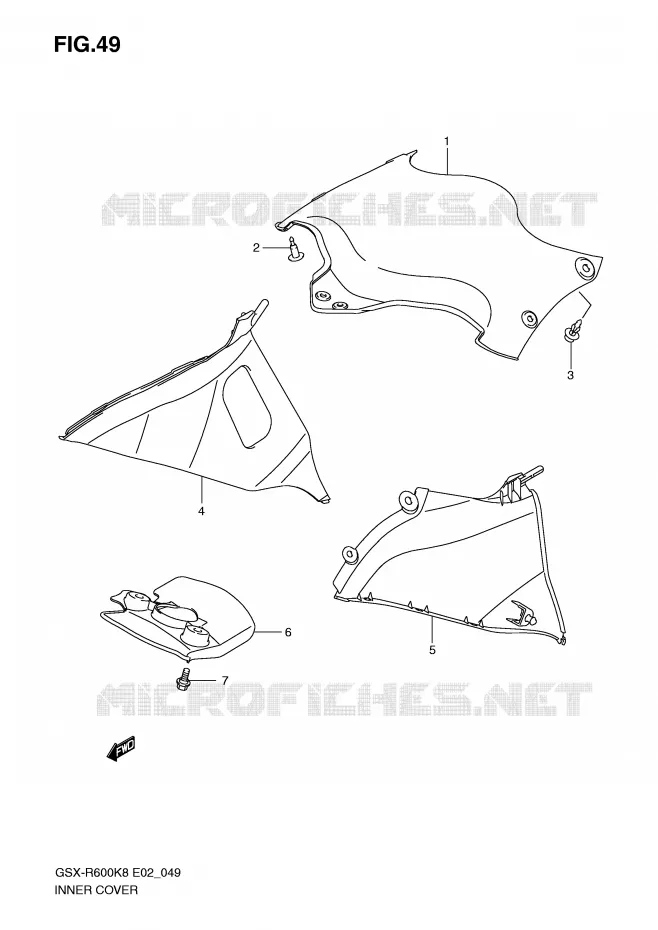 COUVERCLE INTERIEUR Suzuki MOTO 600 GSX-R 2008  GSX-R600U3K8(E2)