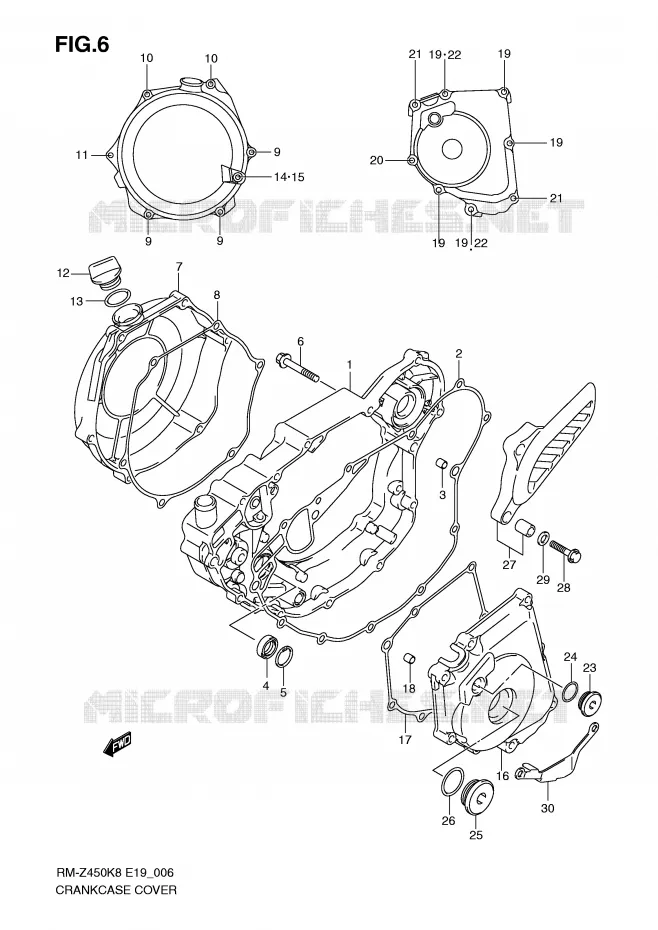 COUVERCLES DE CARTERS (RM-Z450K8/K9/L0) Suzuki MOTO 450 RM-Z 2009  RM-Z450K9(E19)