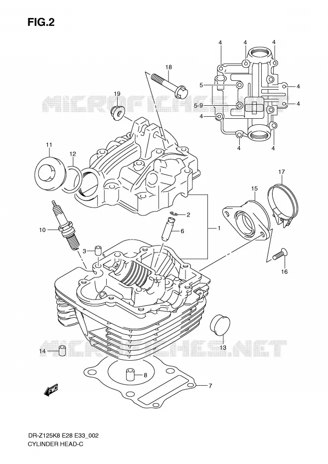 CULASSE Suzuki MOTO 125 DR-Z 2012  DR-Z125LL0(E28/E33)