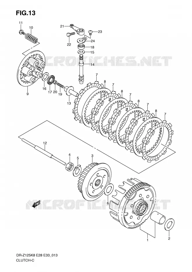 EMBRAYAGE Suzuki MOTO 125 DR-Z 2009  DR-Z125K9(E28/E33)