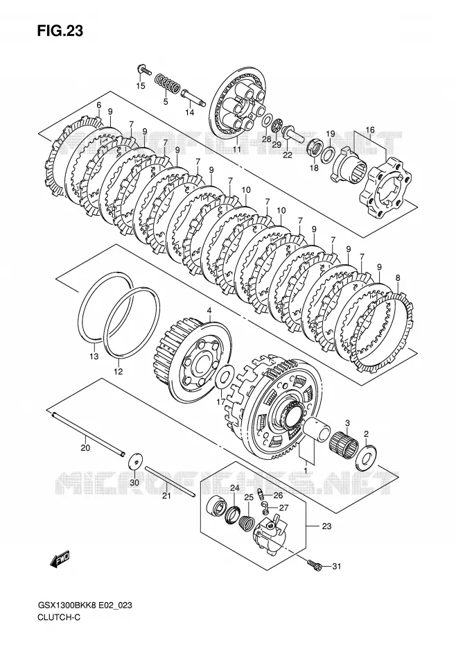 EMBRAYAGE Suzuki MOTO 1300 B-KING 2011  GSX1300BKU2K8(E2)