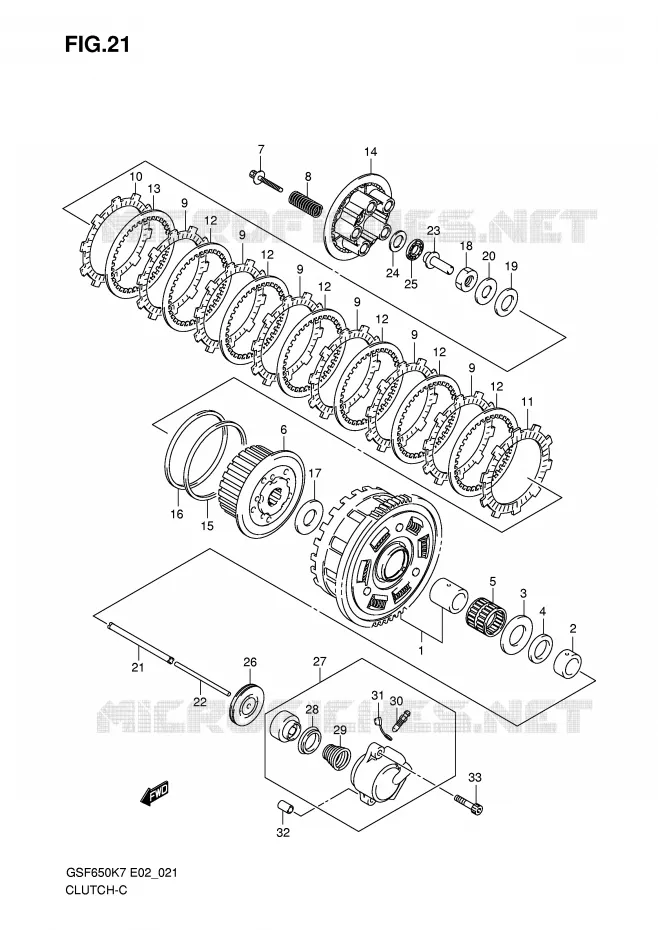 EMBRAYAGE Suzuki MOTO 650 BANDIT 2008  GSF650SUAK8(E2)