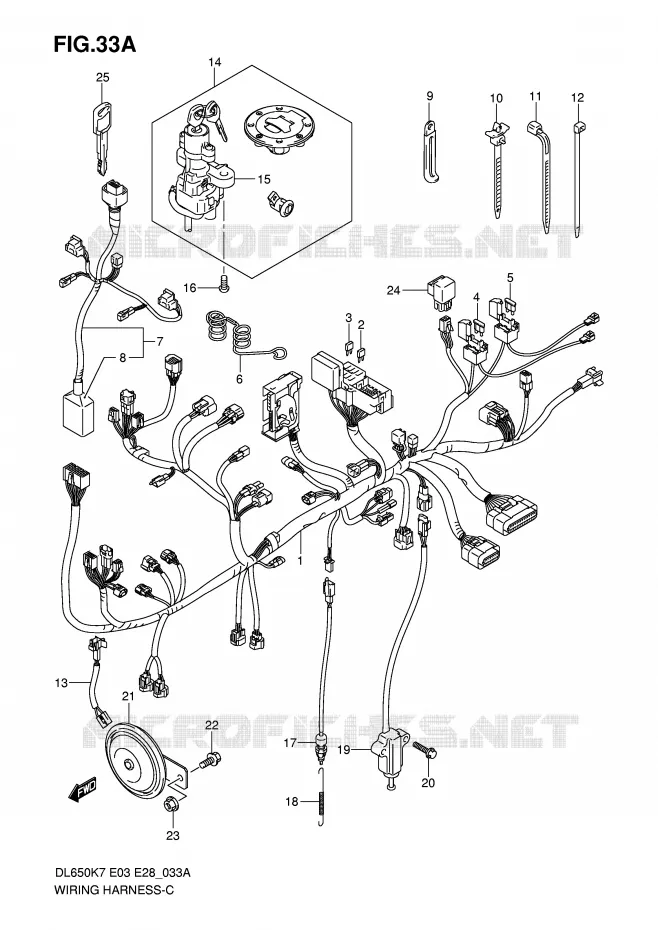FAISCEAU ELECTRIQUE (DL650AK7) Suzuki MOTO 650 V-STROM 2007  DL650AK7(E3/E28)
