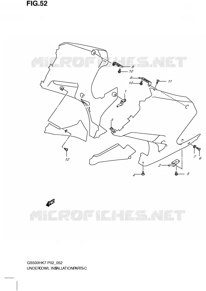 FIXATION DE CARENAGES (WITH COWLING) Suzuki MOTO 500 GS-E 2007  GS500HK7(P02)