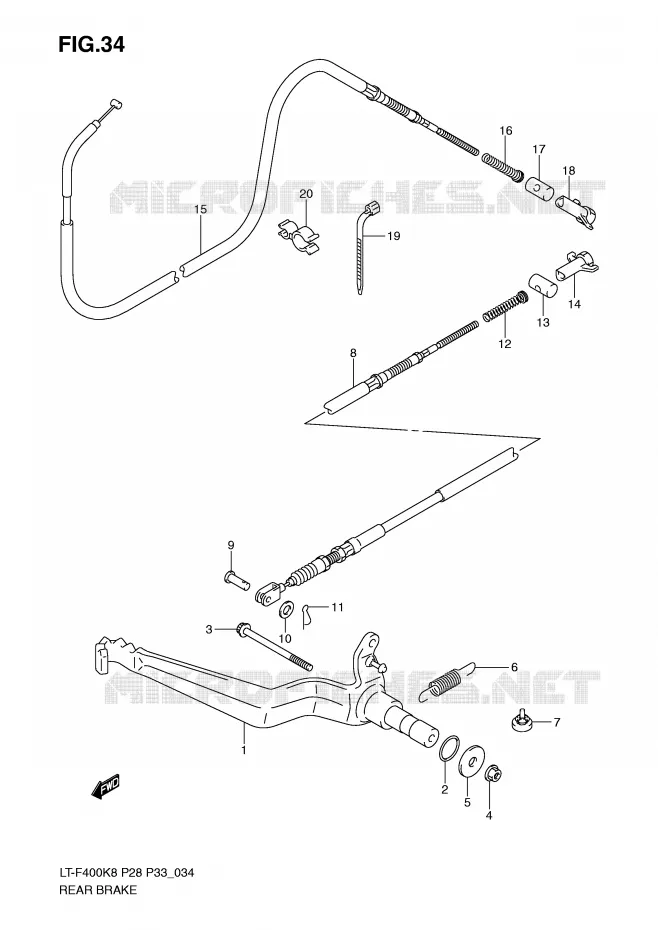 FREIN ARRIERE Suzuki QUAD 400 KINGQUAD 2010  LT-F400L0(P28/P33)