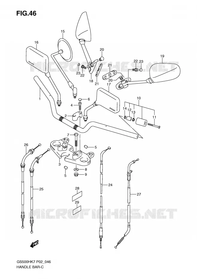 GUIDON Suzuki MOTO 500 GS-F 2008  GS500FHK8(P02)