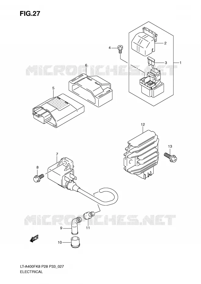 PARTIE ELECTRIQUE (MODEL K8/K9) Suzuki QUAD 400 EIGER 2009  LT-A400FK9(P28/P33)