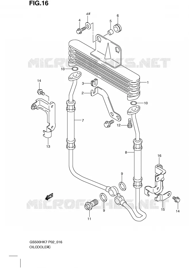 RADIATEUR D'HUILE (GS500FH/FM) Suzuki MOTO 500 GS-E 2007  GS500HK7(P02)