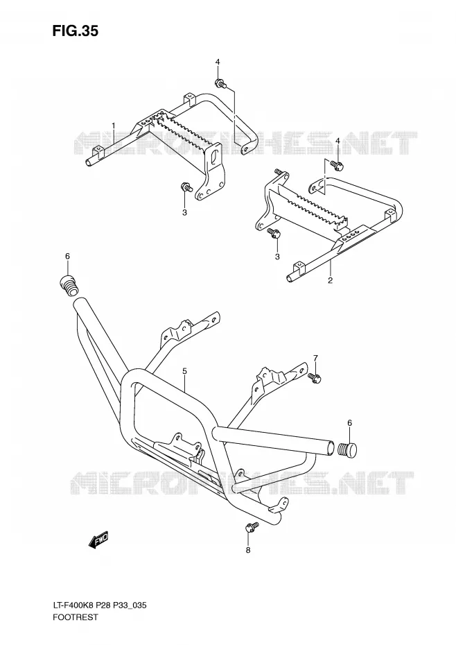 REPOSE PIED Suzuki QUAD 400 KINGQUAD 2008  LT-F400K8(P28/P33)