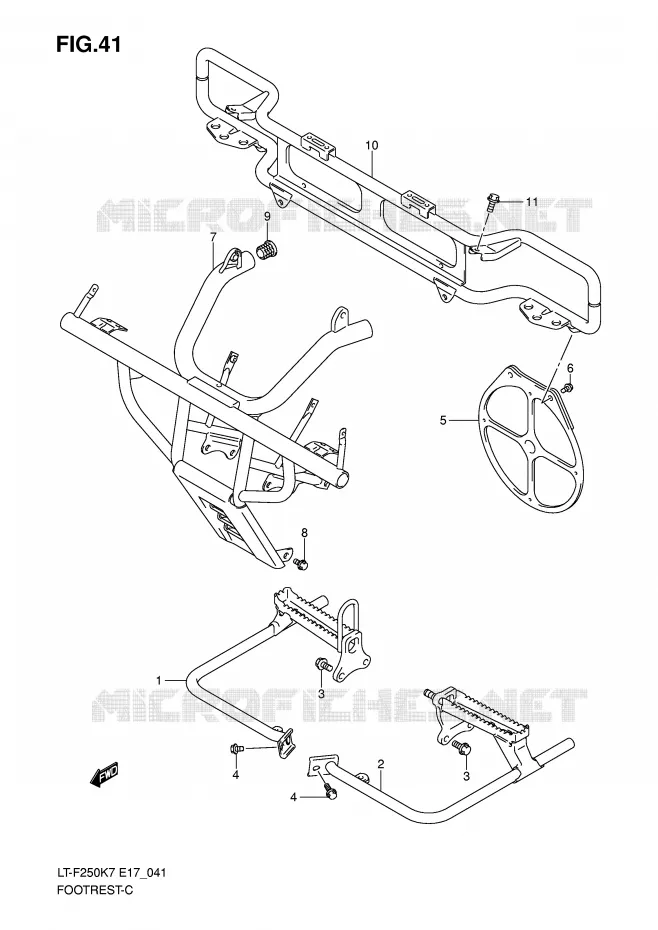 REPOSE PIEDS (E4) Suzuki QUAD 250 OZARK 2009  LT-F250K9(E17)