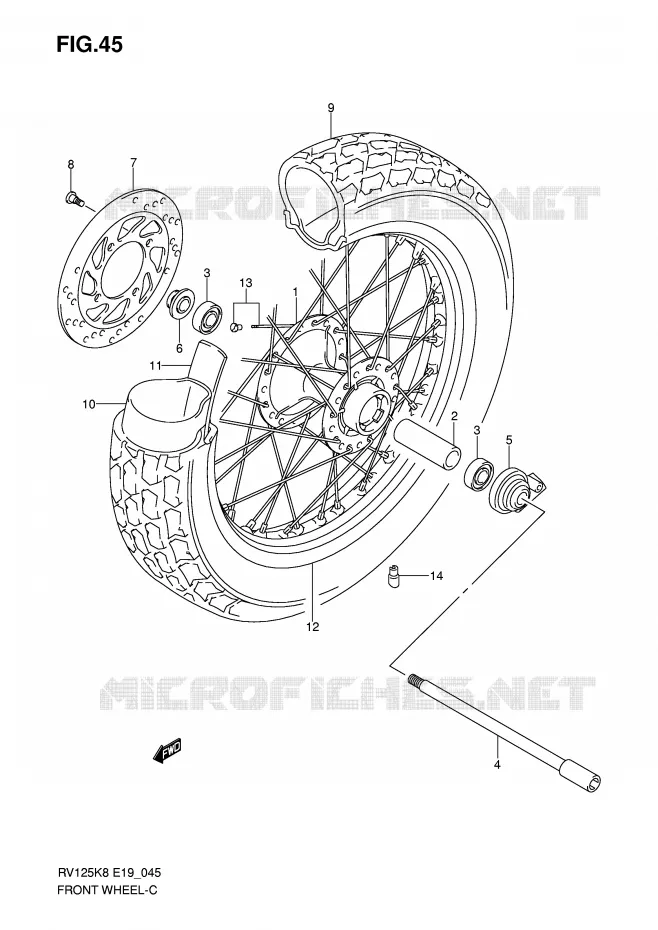 ROUE AVANT Suzuki MOTO 125 VAN-VAN 2012  RV125L0(E19)