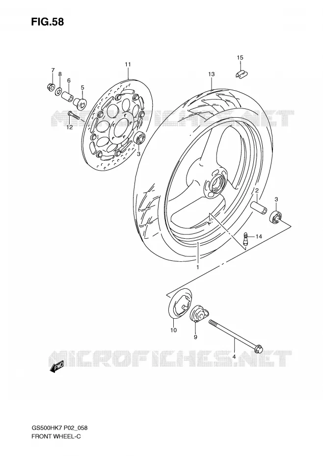 ROUE AVANT Suzuki MOTO 500 GS-E 2007  GS500HUK7(P02)