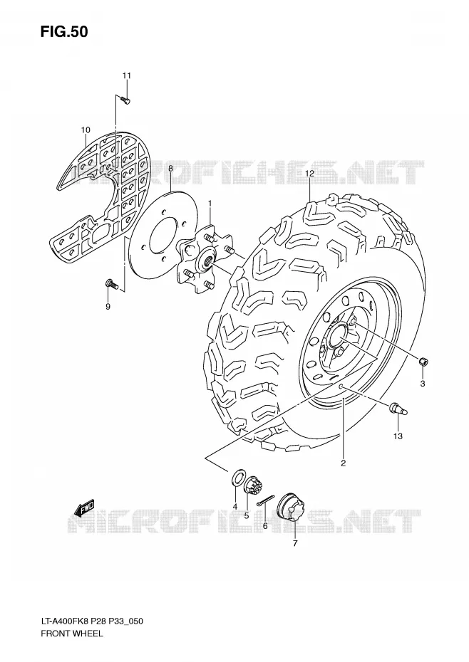 ROUE AVANT Suzuki QUAD 400 KINGQUAD 2010  LT-A400FUL0(P28/P33)