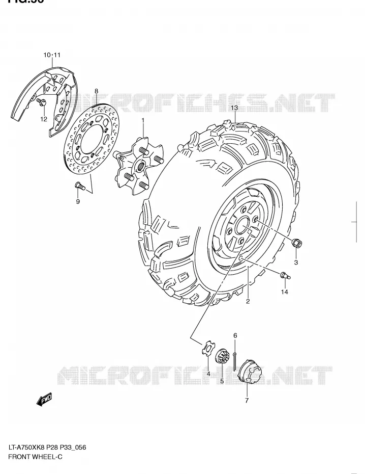 ROUE AVANT Suzuki QUAD 750 KINGQUAD 2009  LT-A750XZK9(P28/P33)