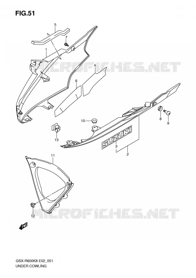 SABOT (MODEL K8) Suzuki MOTO 600 GSX-R 2008  GSX-R600U2K8(E2)