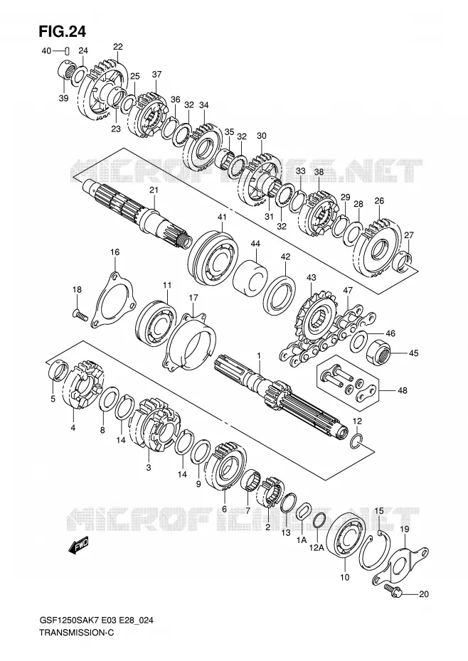 TRANSMISSION Suzuki MOTO 1250 BANDIT-S 2009  GSF1250SAK9(E3/E28)