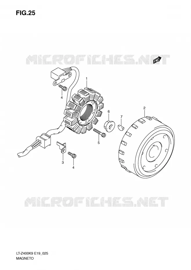 ALLUMAGE ROTOR - STATOR Suzuki QUAD 400 QUADSPORT 2009  LT-Z400ZK9(E19)