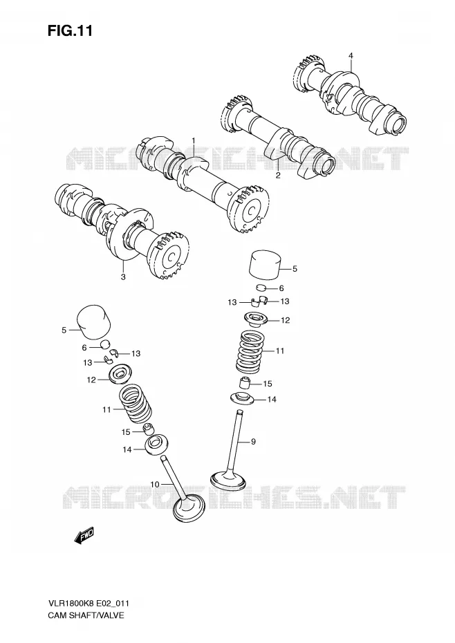 ARBRE A CAMES - SOUPAPES Suzuki MOTO 1800 BOULEVARD 2008  VLR1800U2K8(E2)