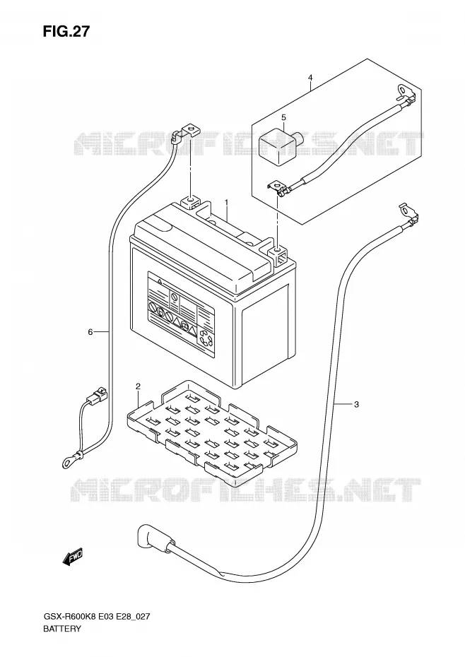 BATTERIE Suzuki MOTO 600 GSX-R 2009  GSX-R600K9(E3/E28)