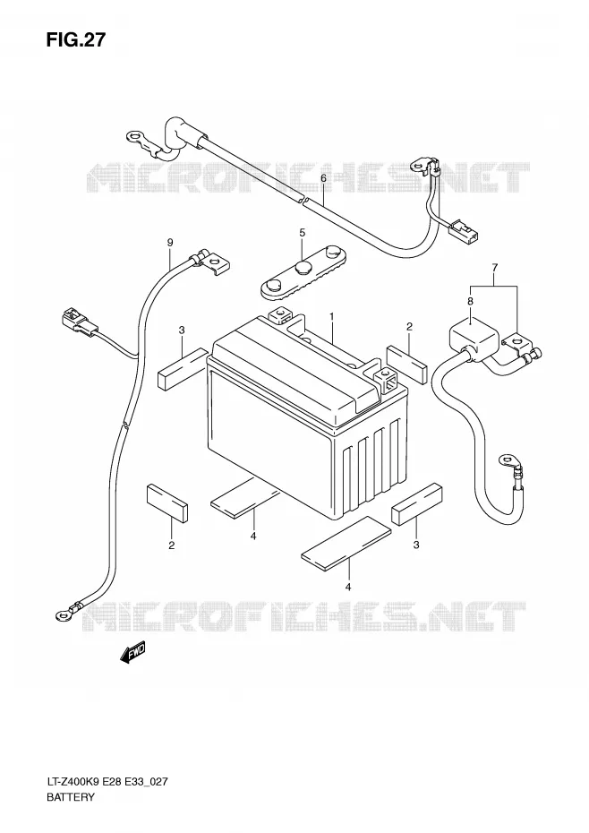 BATTERIE Suzuki QUAD 400 QUADSPORT 2009  LT-Z400K9(E28/E33)