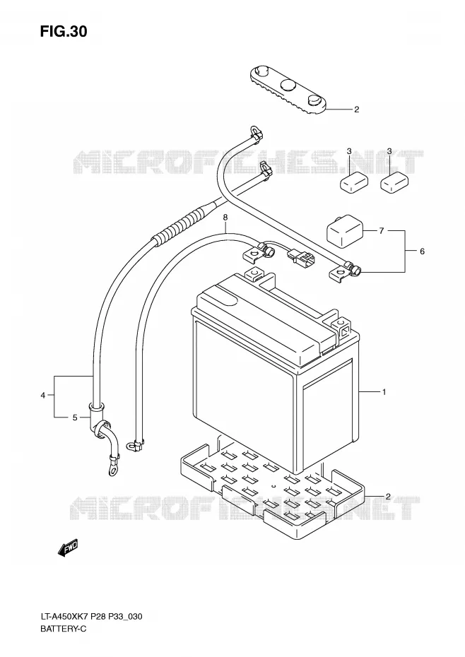 BATTERIE Suzuki QUAD 450 KINGQUAD 2008  LT-A450XZK8(P28/P33)