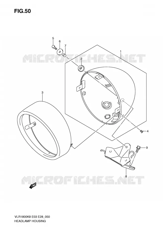 BOL DE PHARE Suzuki MOTO 1800 INTRUDER 2010  VLR1800TL0(E3/E28)