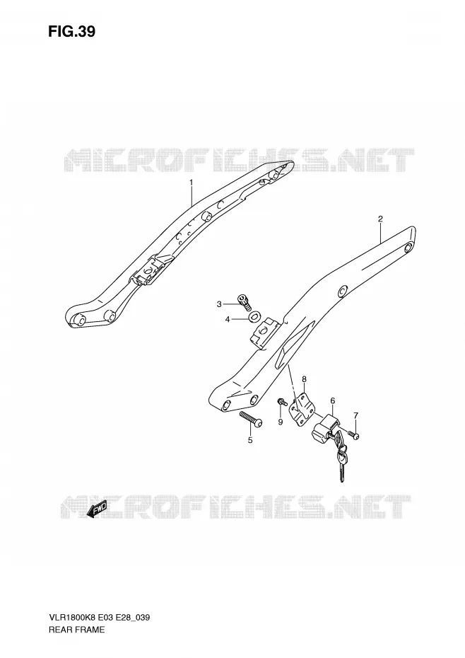 BOUCLE ARRIERE Suzuki MOTO 1800 INTRUDER 2008  VLR1800TK8(E3/E28)