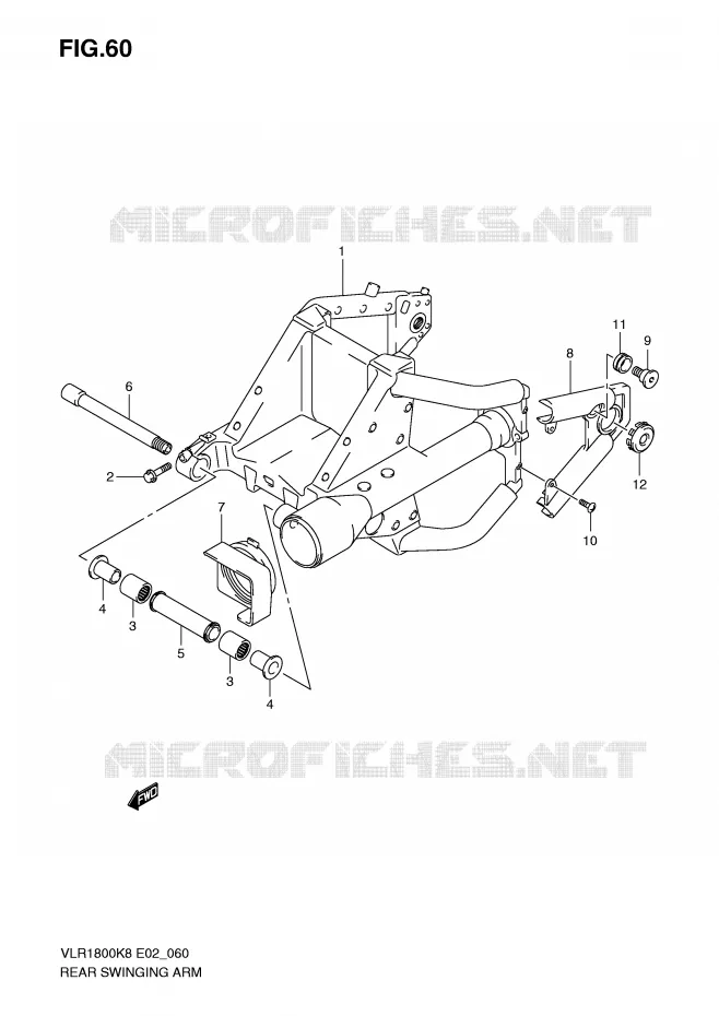 BRAS OSCILLANT ARRIERE Suzuki MOTO 1800 INTRUDER 2008  VLR1800TK8(E2)