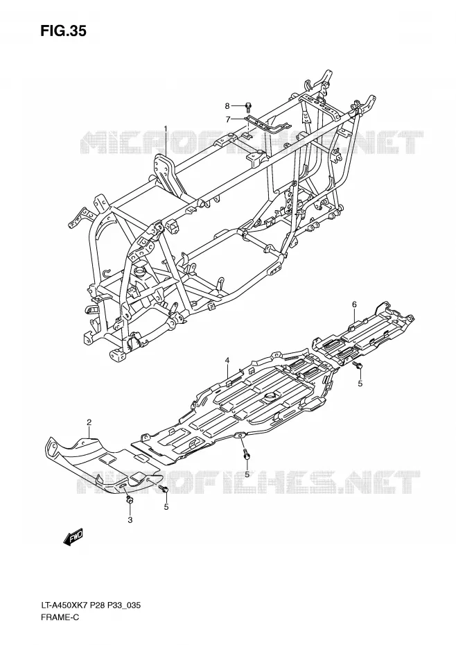 CADRE Suzuki QUAD 450 KINGQUAD 2007  LT-A450XK7(P28/P33)