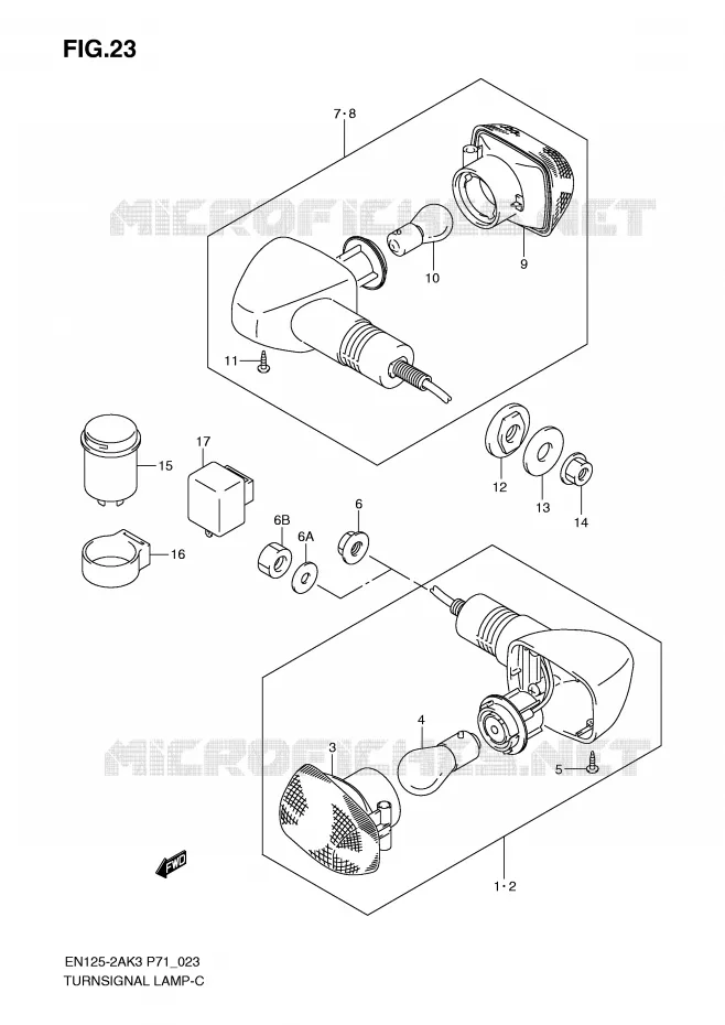 CLIGNOTANTS Suzuki MOTO 125 EN 2008  EN125HUK8(P71)