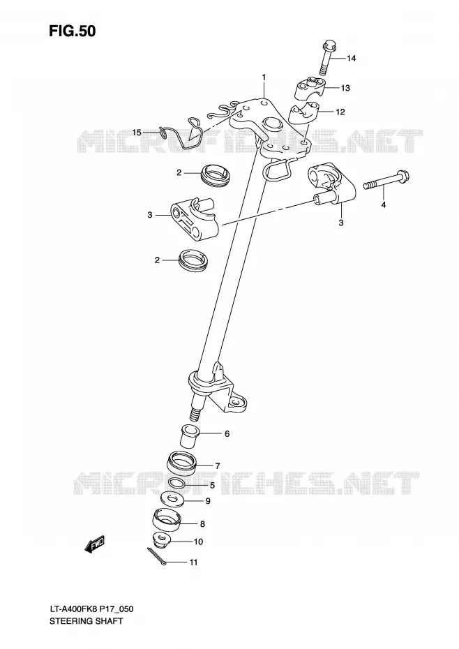 COLONNE DE DIRECTION Suzuki QUAD 400 EIGER 2009  LT-A400FK9(P17)