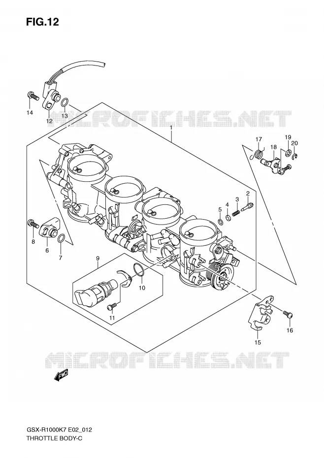 CORPS DE PAPILLON (MODEL K7) Suzuki MOTO 1000 GSX-R 2007  GSX-R1000K7(E2)