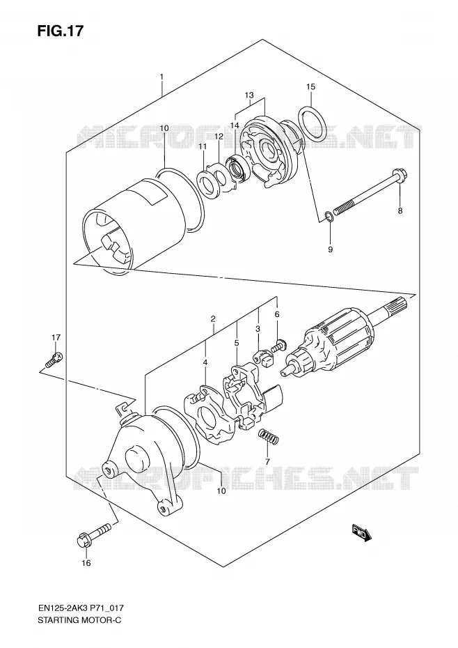 DEMARREUR (DAICHOKOU) Suzuki MOTO 125 EN 2003  EN125-2AK3(P71)