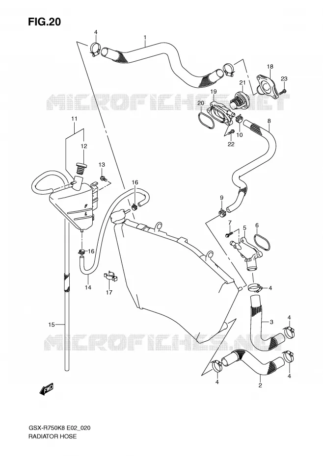 DURITE DE RADIATEUR Suzuki MOTO 750 GSX-R 2008  GSX-R750U2K8(E2)