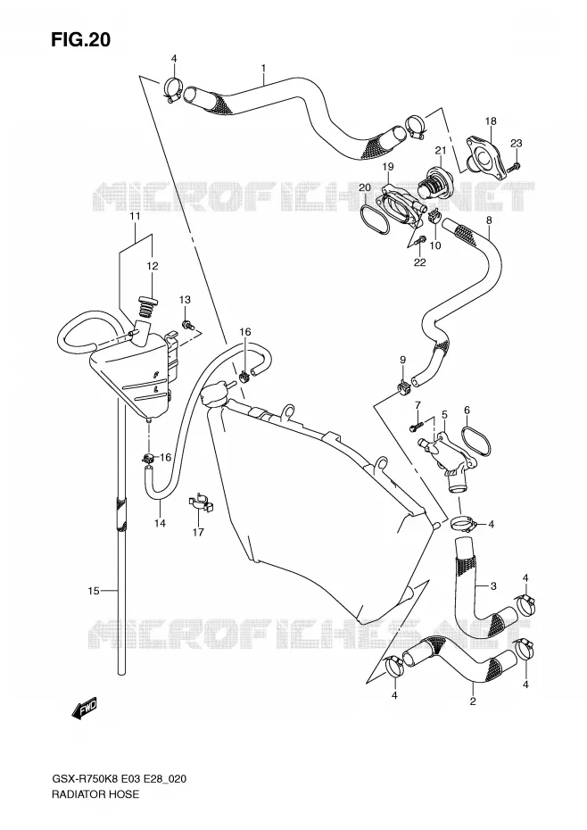DURITE DE RADIATEUR Suzuki MOTO 750 GSX-R 2010  GSX-R750L0(E3/E28)