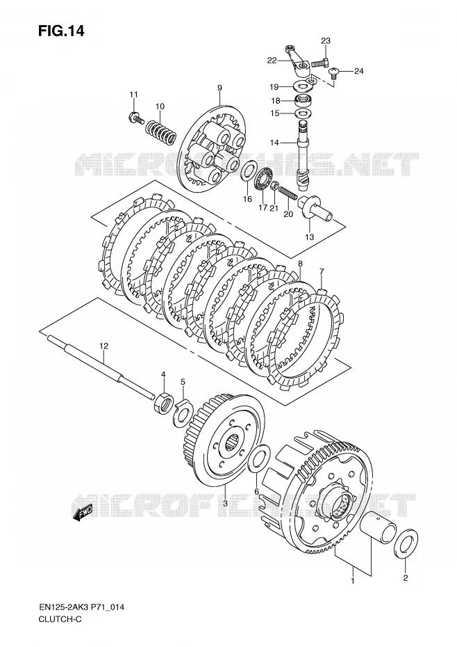 EMBRAYAGE Suzuki MOTO 125 EN 2003  EN125-2AK3(P71)