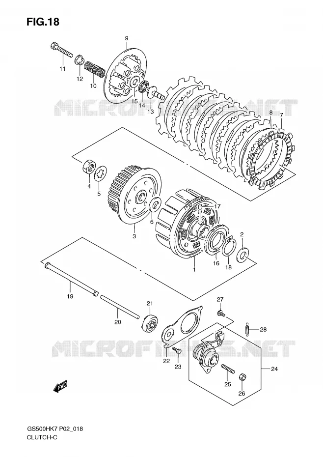 EMBRAYAGE Suzuki MOTO 500 GS-E 2007  GS500HK7(P02)
