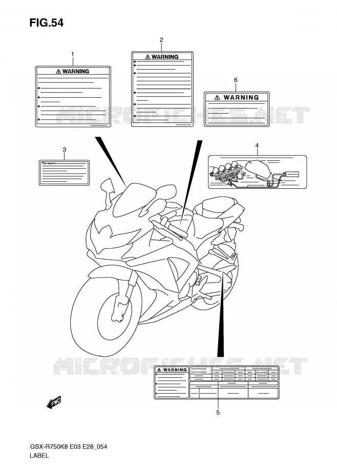 ETIQUETTE Suzuki MOTO 750 GSX-R 2009  GSX-R750K9(E3/E28)
