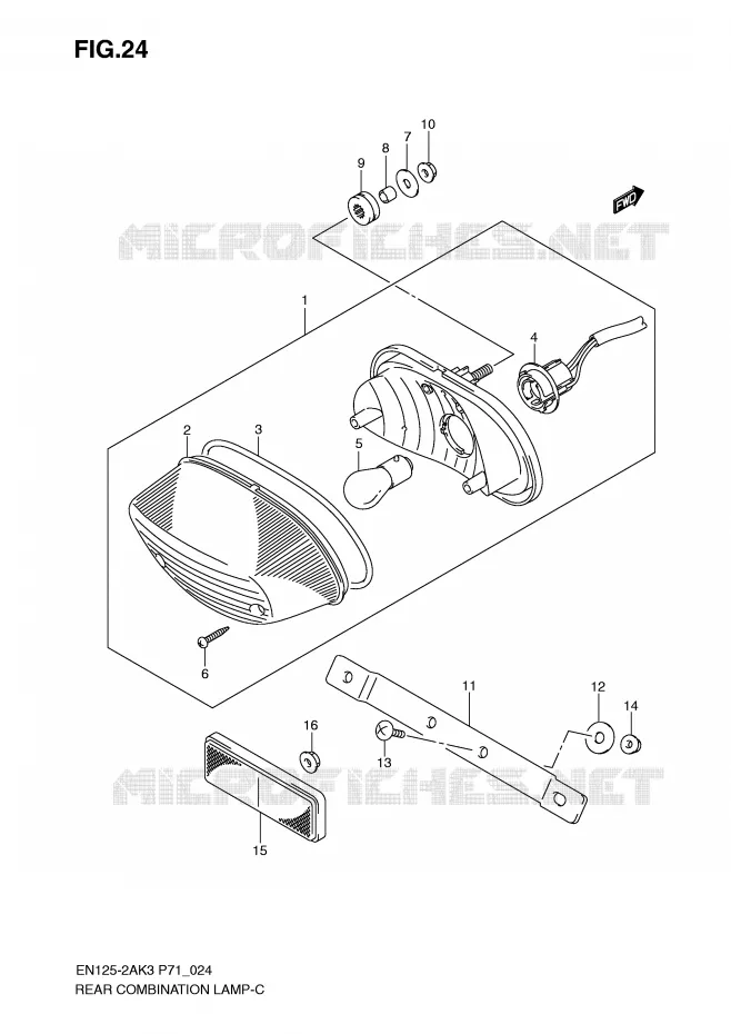 FEU ARRIERE Suzuki MOTO 125 EN 2008  EN125-2AK8(P71)