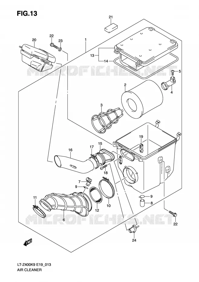 FILTRE A AIR Suzuki QUAD 400 QUADSPORT 2010  LT-Z400ZL0(E19)