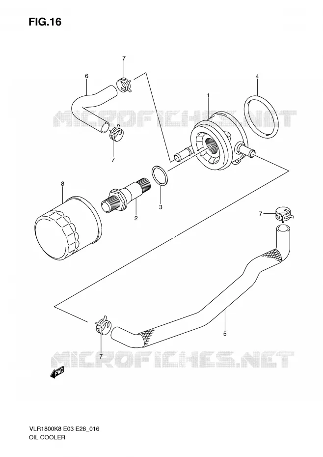 RADIATEUR D'HUILE Suzuki MOTO 1800 BOULEVARD 2009  VLR1800TK9(E3/E28)