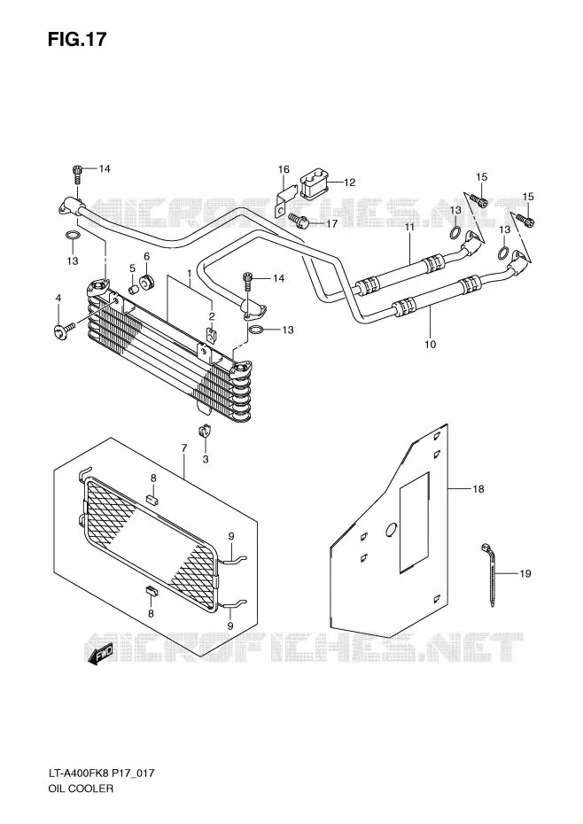 RADIATEUR D'HUILE Suzuki QUAD 400 KINGQUAD 2010  LT-A400FL0(P17)