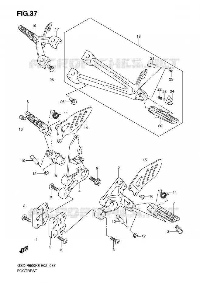 REPOSE PIED Suzuki MOTO 600 GSX-R 2010  GSX-R600UEL0(E2)