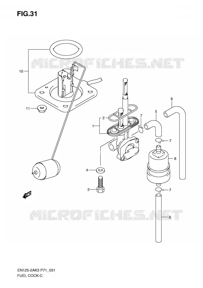 ROBINET D'ESSENCE Suzuki MOTO 125 EN 2003  EN125-2AK3(P71)