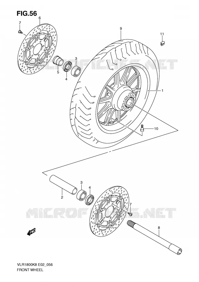 ROUE AVANT Suzuki MOTO 1800 INTRUDER 2010  VLR1800UFL0(E2)