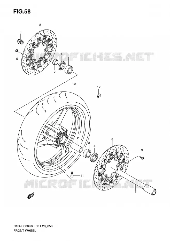 ROUE AVANT Suzuki MOTO 600 GSX-R 2010  GSX-R600L0(E3/E28)