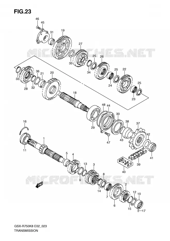 TRANSMISSION Suzuki MOTO 750 GSX-R 2010  GSX-R750L0(E2)